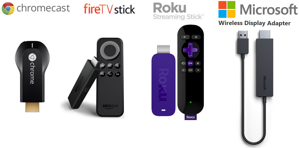 ChromeCast VS Fire TV Stick VS Roku Streaming Stick VS Microsoft Wireless Display