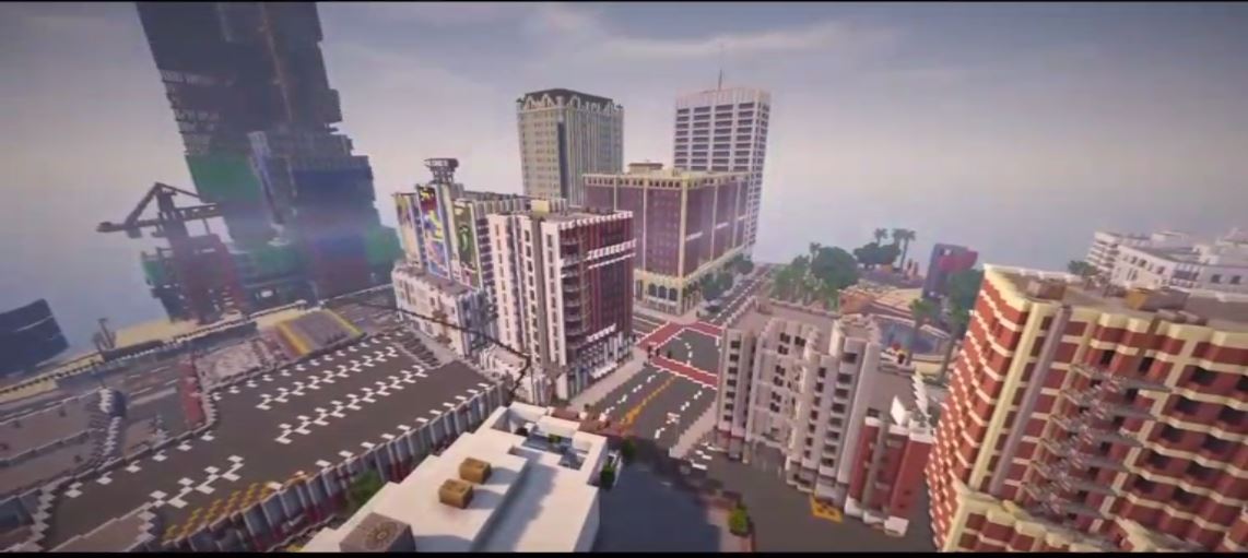 Fanáticos trabajan para recrear el mapa de GTA 5 en Minecraft bloque a bloque