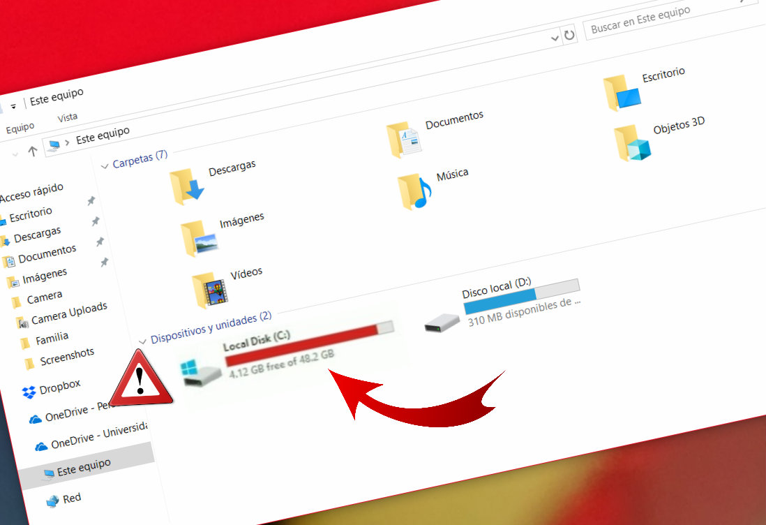 Trucos para liberar espacio de tu disco duro en Windows si este se ha llenado