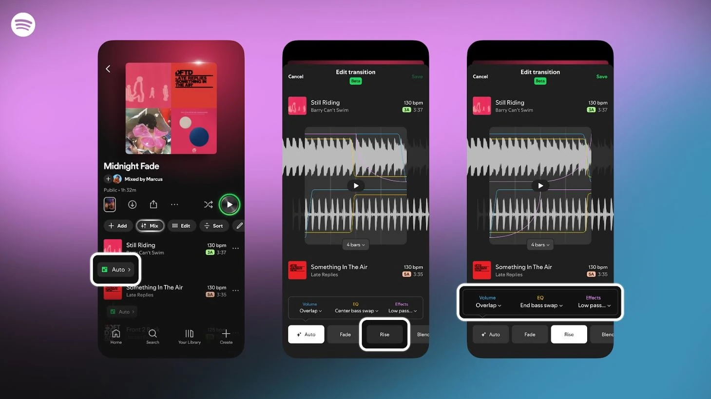 Spotify estrena transiciones personalizadas